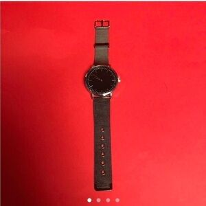 Classy silver and black watch 🖤🤍​​​​​​​​​​​​​​​​​​​​​​​​​